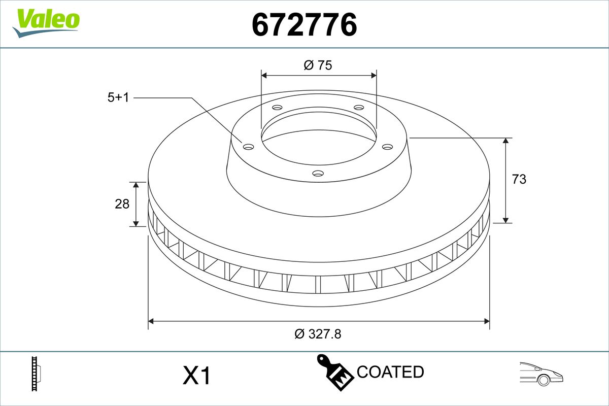 VALEO 672776 Bromsskiva